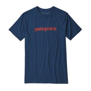 Polera Text Logo Organic Hombre Azul