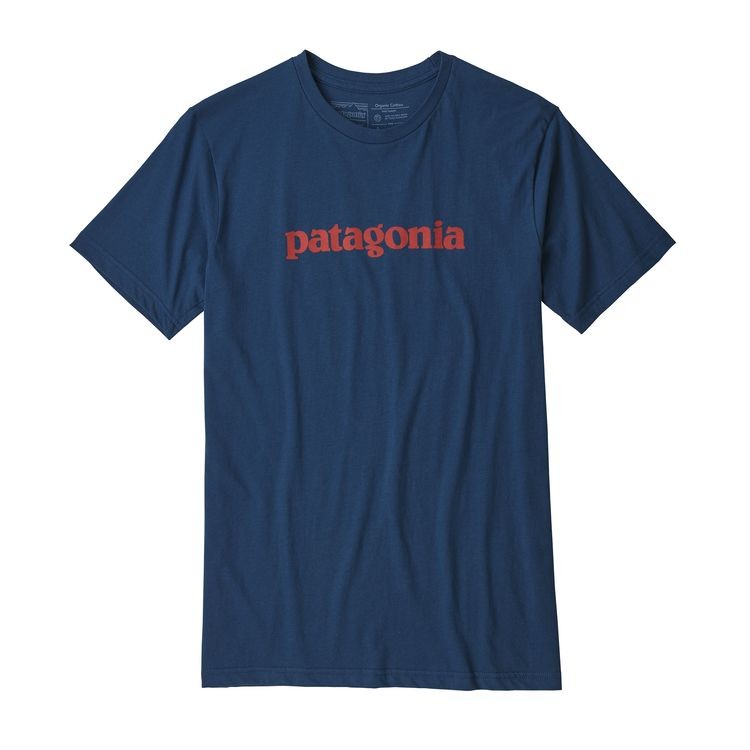 Polera Text Logo Organic Hombre Azul