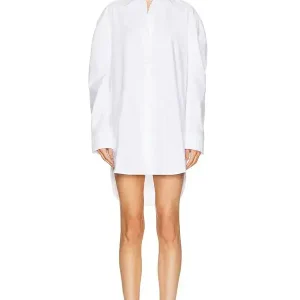 Jacquemus Ovalo White Oversized Shirt Dress