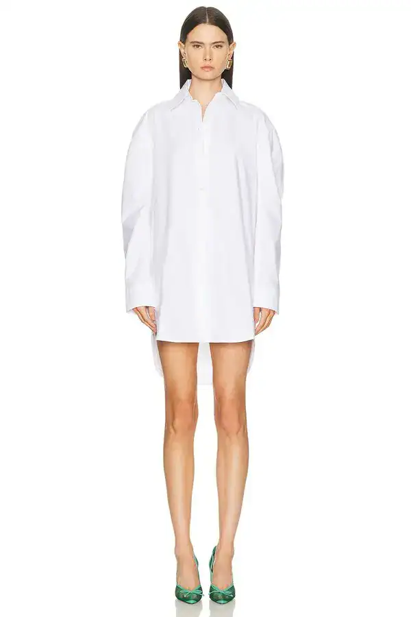 Jacquemus Ovalo White Oversized Shirt Dress