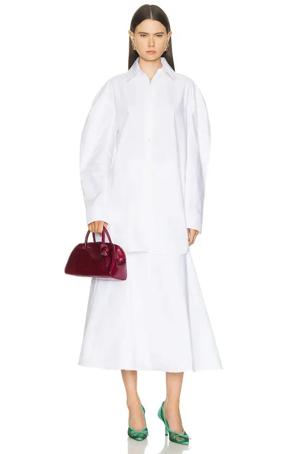 Jacquemus Ovalo White Oversized Shirt Dress - Imagen 6