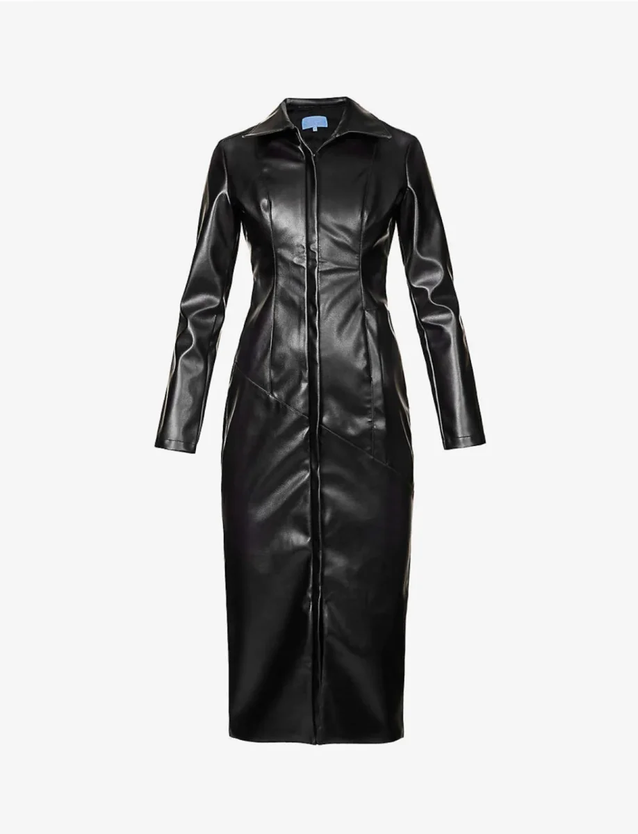 DI PETSA Memories of Touch Cut Out Heat Reactive Faux Leather Jacket - Imagen 3