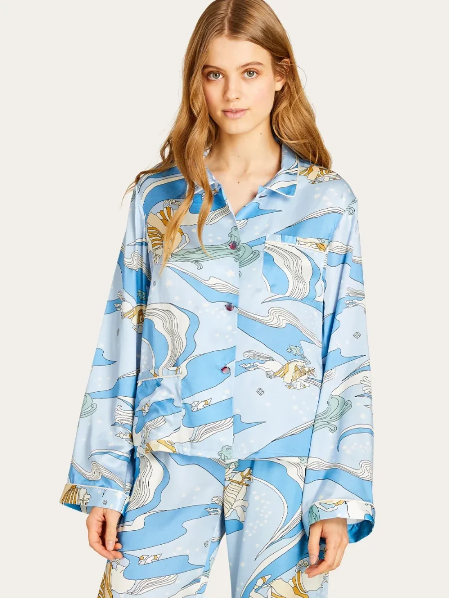 Morgan Lane Fairy Dust Silk Blend Fairy Dust Sky Print Pyjama Top - Imagen 3