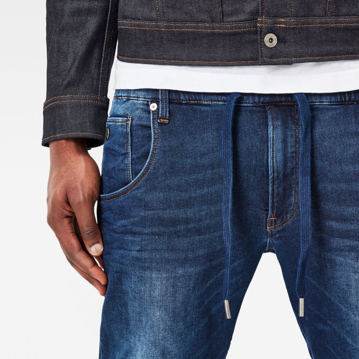 G-Star Arc 3D Sport Tapered Blue Trainer Elasticated Waist Pants Jeans - Imagen 3
