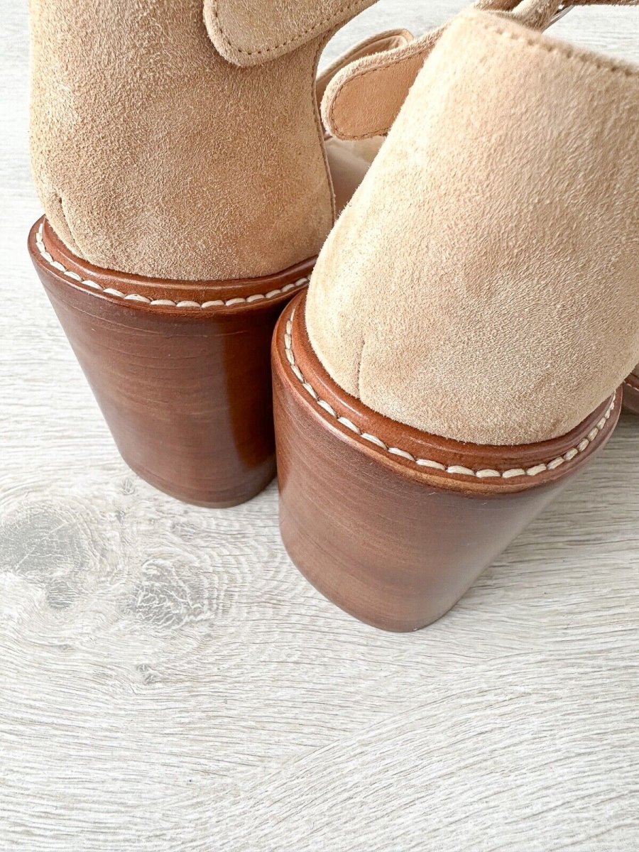 Gabriela Hearst Beau Suede Wooden Block High Heel Sandals - Imagen 9