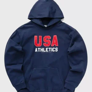 Sporty & Rich USA Athletics Blue hoodie