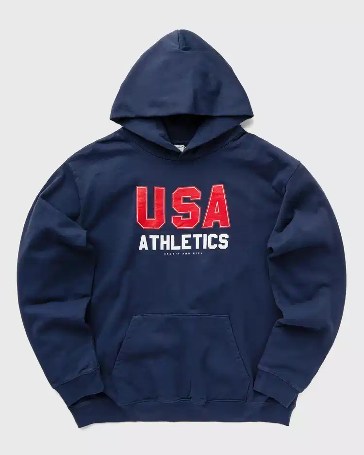 Sporty & Rich USA Athletics Blue hoodie - Imagen 2