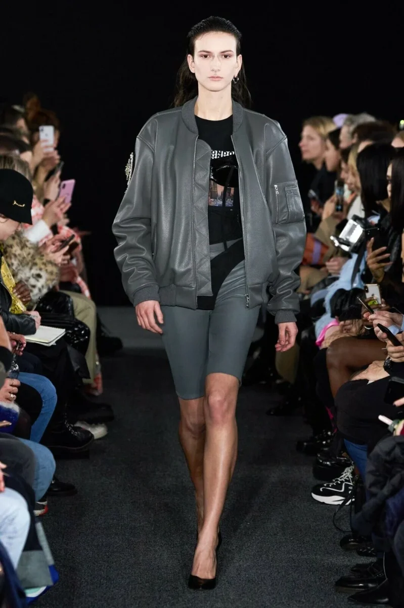 DAVID KOMA Grey Leather Cycling Biker Shorts - Imagen 4