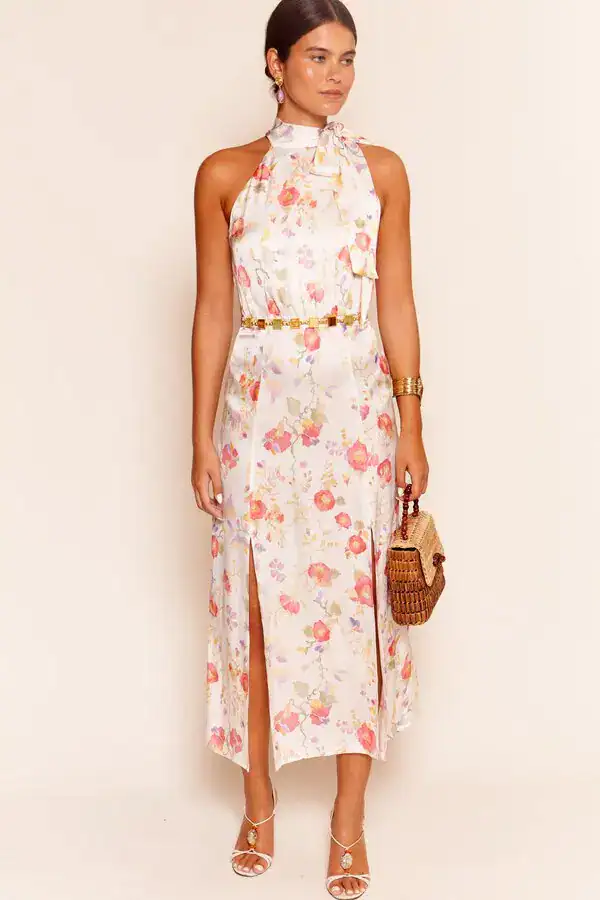 Rixo London Valerie Waterblossom Halter Neck Dress - Imagen 3