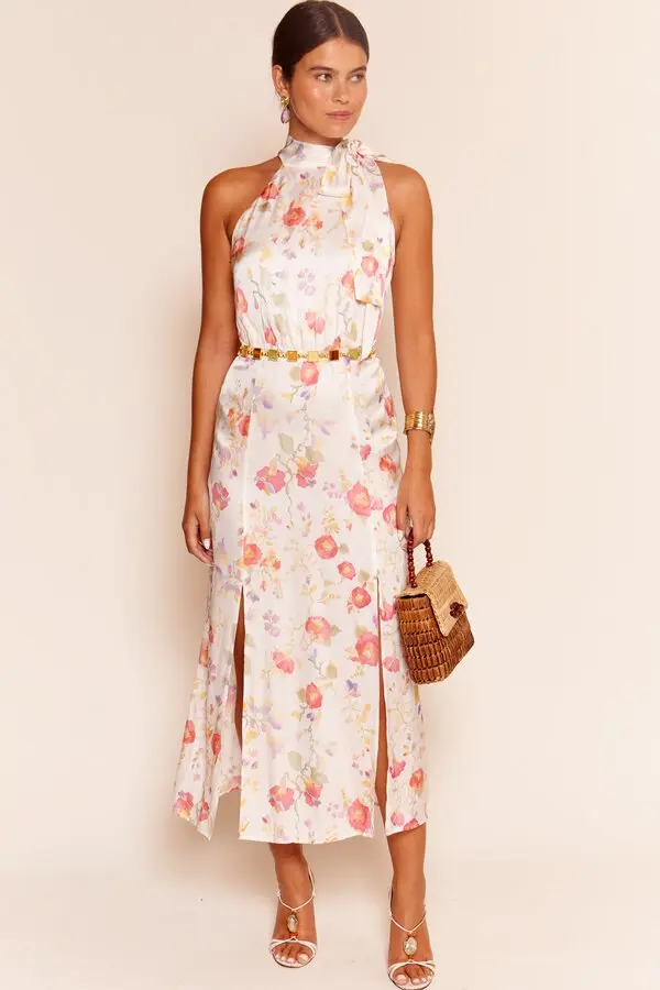 Rixo London Valerie Waterblossom Halter Neck Dress - Imagen 6