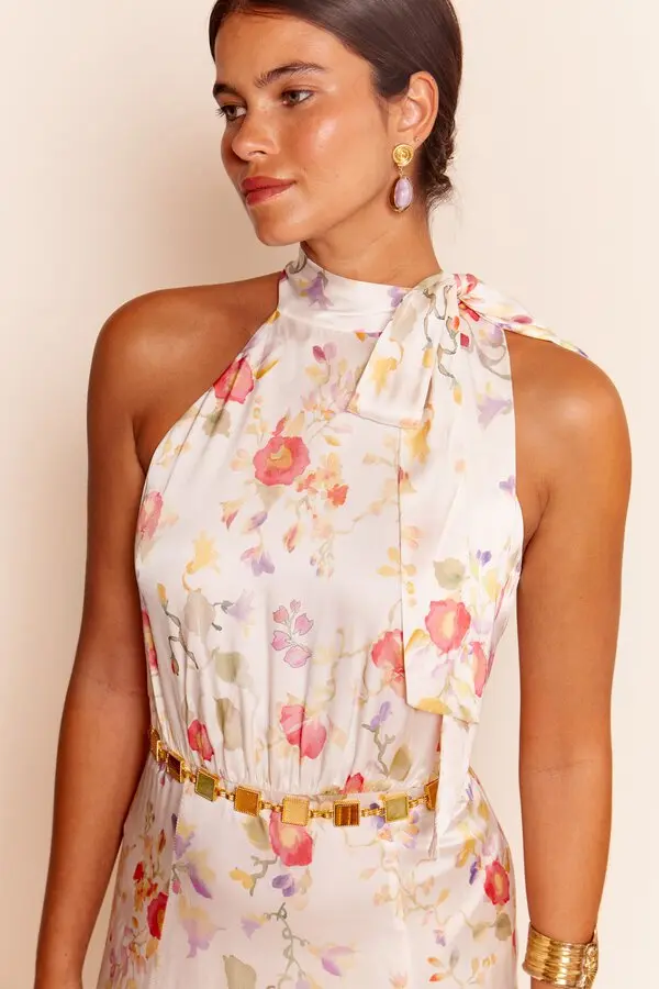 Rixo London Valerie Waterblossom Halter Neck Dress - Imagen 4