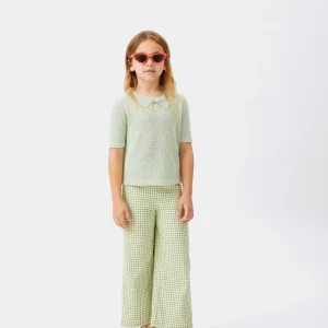 Jersey de niña cuello polo verde