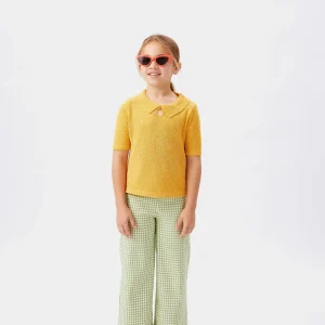 Jersey de niña cuello polo amarillo