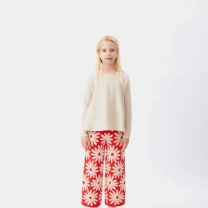 Jersey de niña evasé blanco