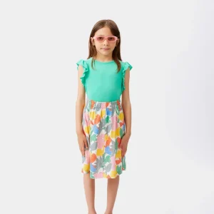 Top de niña con volantes verde