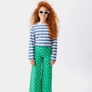 Jeans de niña lunares verde