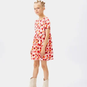 Vestido corto de niña estampado pimientos
