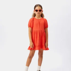 Vestido corto de niña naranja