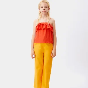 Top de niña tirantes naranja
