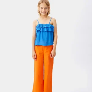 Top de niña tirantes azul
