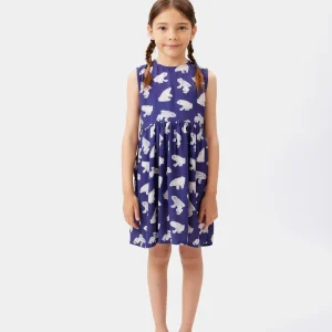 Vestido corto de niña viscosa LENZING™ ECOVERO™ de ranas