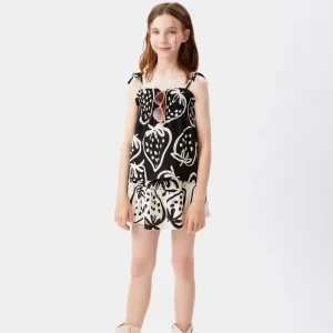 Top de niña estampado fresas negro