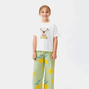 Camiseta unisex print perro blanca