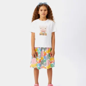 Camiseta unisex print cerdo blanca