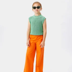 Pantalón de niña recto naranja