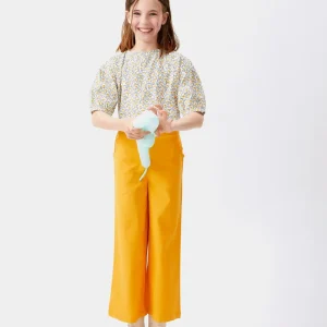 Pantalón de niña recto amarillo