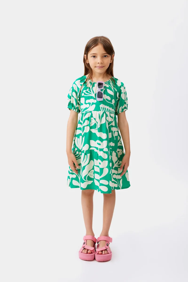 Vestido corto de niña floral Hortencia - Imagen 2