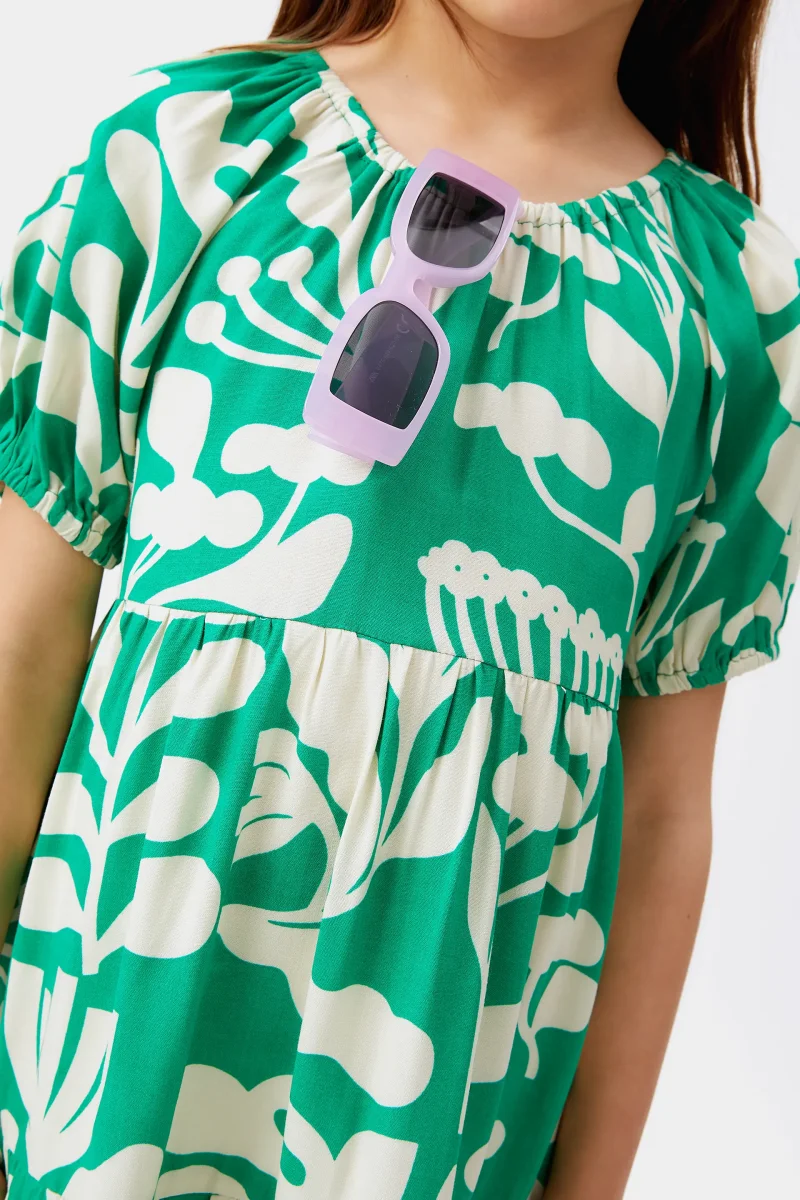 Vestido corto de niña floral Hortencia - Imagen 4
