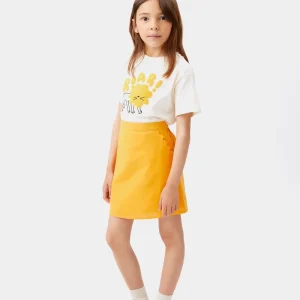 Falda corta de niña amarilla