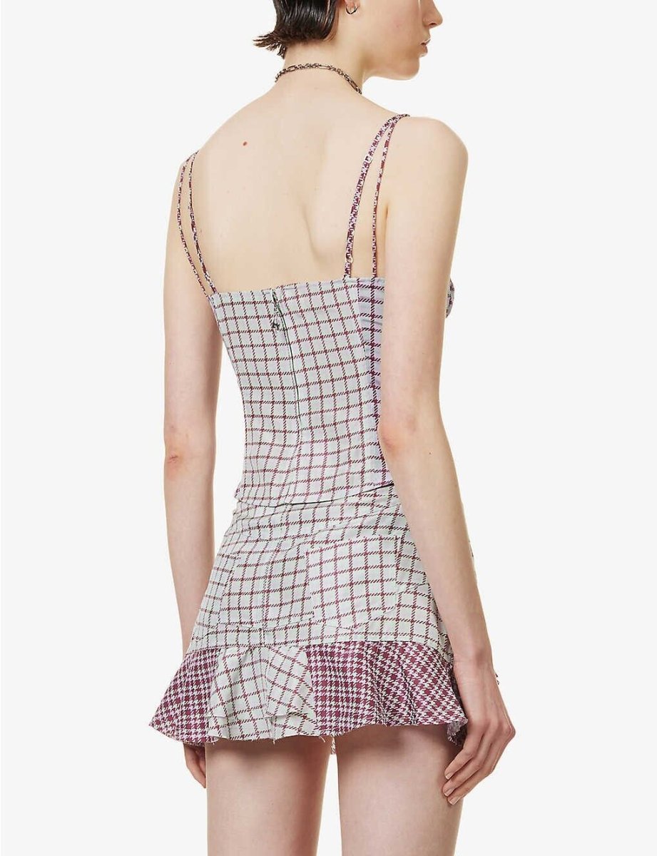 MIAOU Aphex Bristol Check Corset Grunge Core Top - Imagen 7