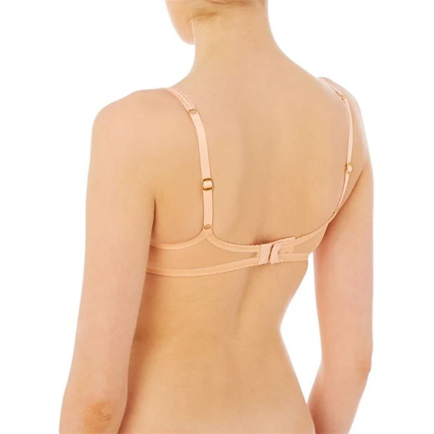 AGENT PROVOCATEUR Lorna Pink Nude Tulle Bow Detail Scalloped Bra - Imagen 4