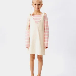 Vestido corto de niña lazada blanco
