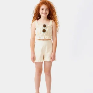 Top corto de niña tirantes blanco