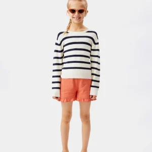 Short de niña volantes naranja