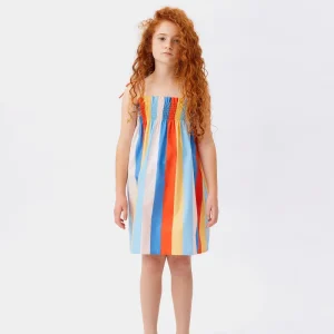 Vestido corto de niña estampado rayas Lines