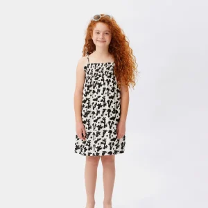 Vestido corto de niña estampado Coral