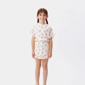 Falda corta de niña en rayón LENZING™ ECOVERO™ de tortugas