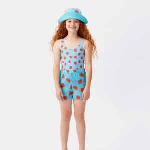 Short de niña de lunares azul