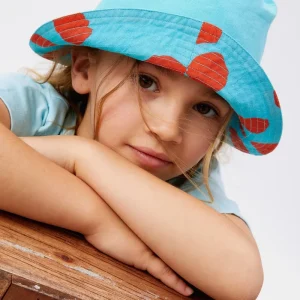 Gorro unisex de lunares azul