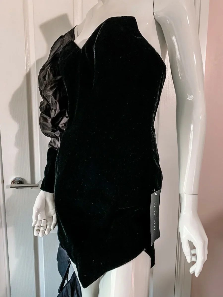 Alexandre Vauthier Black Velvet Dramatic Drape Detail Dress - Imagen 6