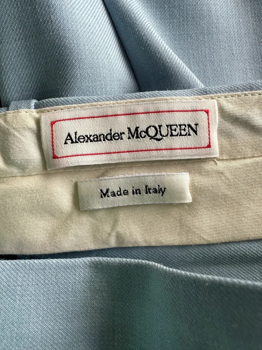 Alexander McQueen Pale Blue Cigarette Trousers - Imagen 7