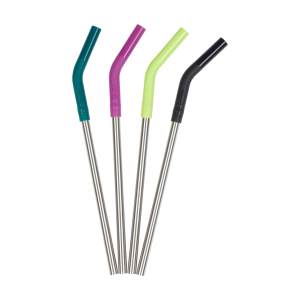Pack de 4 Bombillas de Acero Inoxidable Multicolor