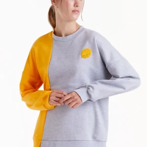 Sudadera bicolor gris