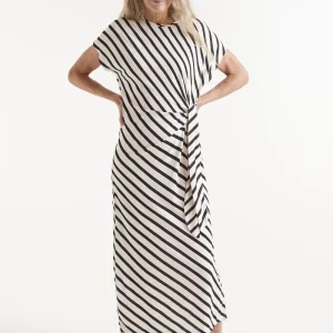 Vestido midi estampado rayas Piano