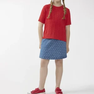 Jersey de niña manga corta rojo