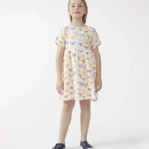 Vestido corto de niña estampado lazos